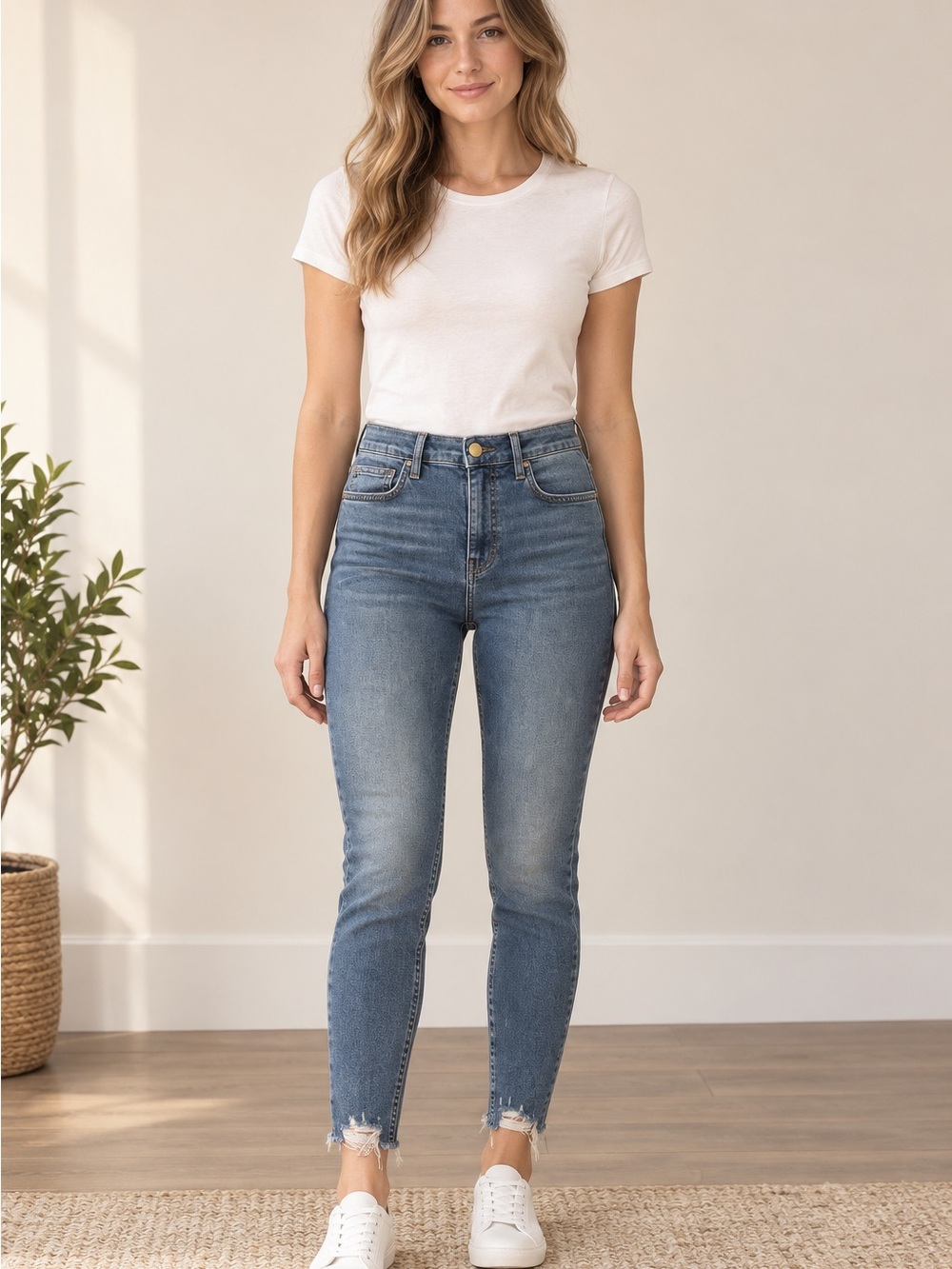 NWOT We The Free High-Rise Skinny Jeans in Medium Blue Wash SZ 30